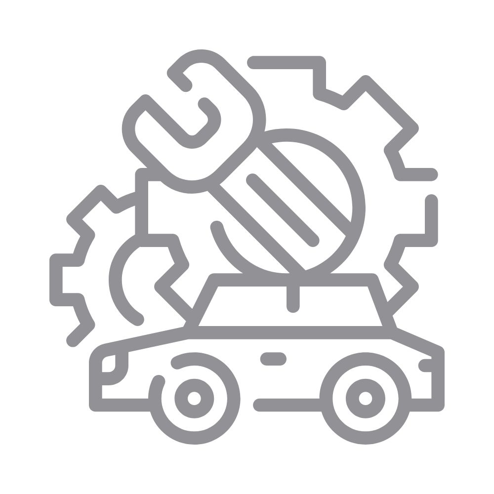 Car service icon showing vehicle maintenance and repair at HTL Alignment Center.
